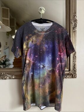 JAE Multicolor Galaxy Print Short Sleeve Tee